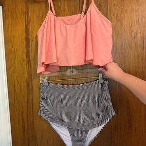 CUPSHE Women's High waisted Falbala Bikini Set XL 2-piece